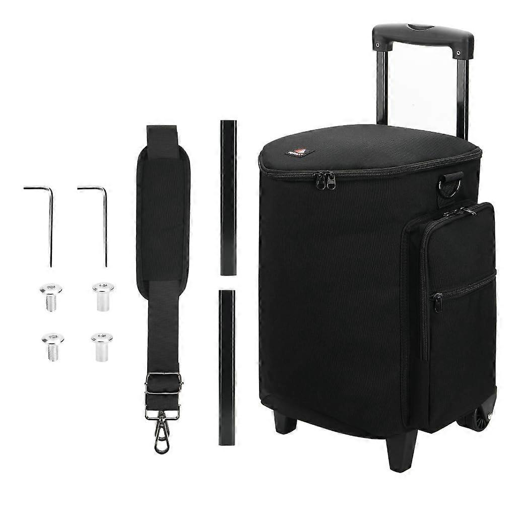 Wireless Speaker Carrying Case, Rolling Speaker, Storage Bag with Shoulder Strap and Retractable Handle