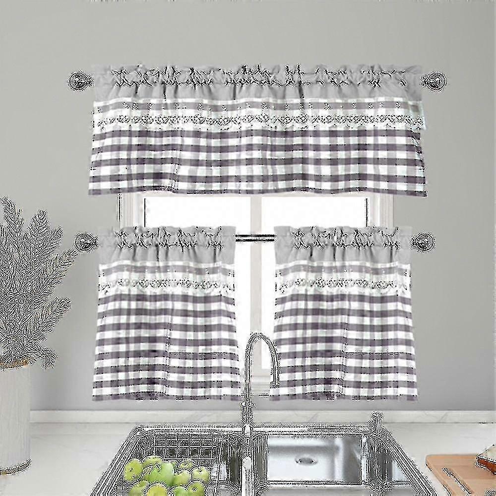 Luxury Kitchen Curtains for Windows - Elegant Cafe Valance Topper & Drapes Decor
