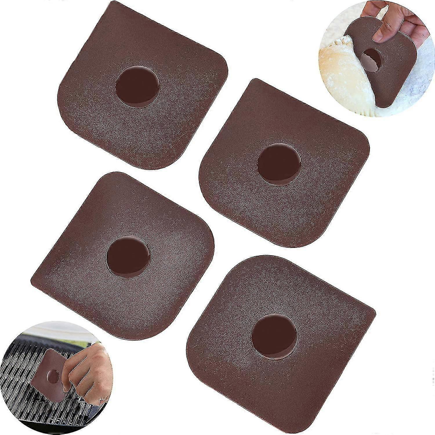 Pan Scraper, Durable Dish Scraper Set Of 4pcs, Pot Scraper, Handheld Nylon Cast Iron Pan Cleaners, Multifunctional Pan Scraper Tool And Stoneware Scra