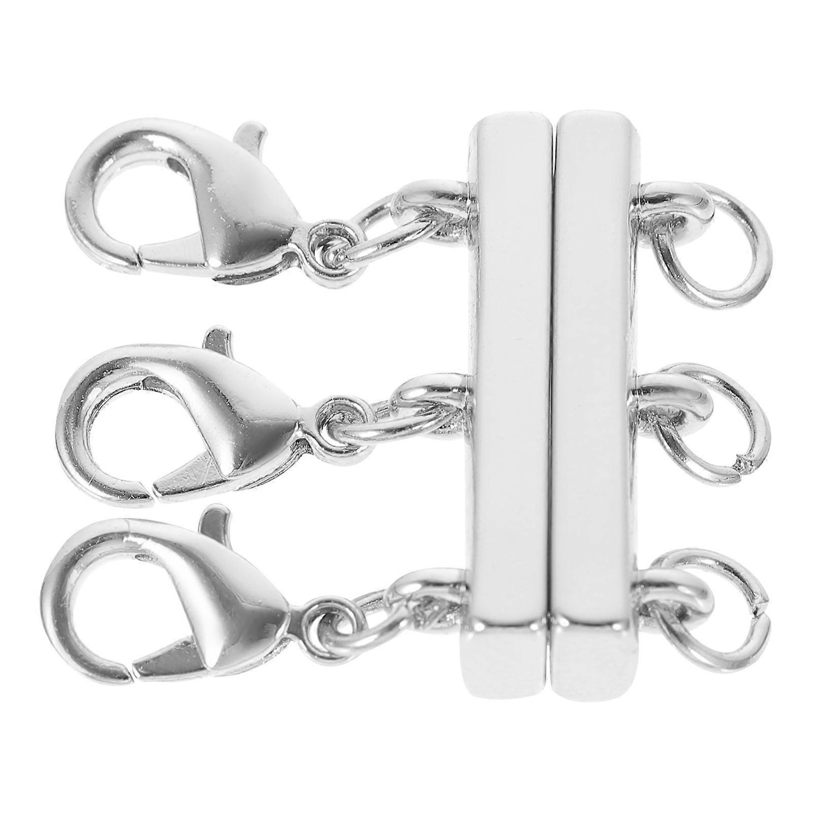 Necklace Stacking Clasp 1Set Ideal For Adults In Silver Round Shape For Creating Unique DIY Jewelry Crafts