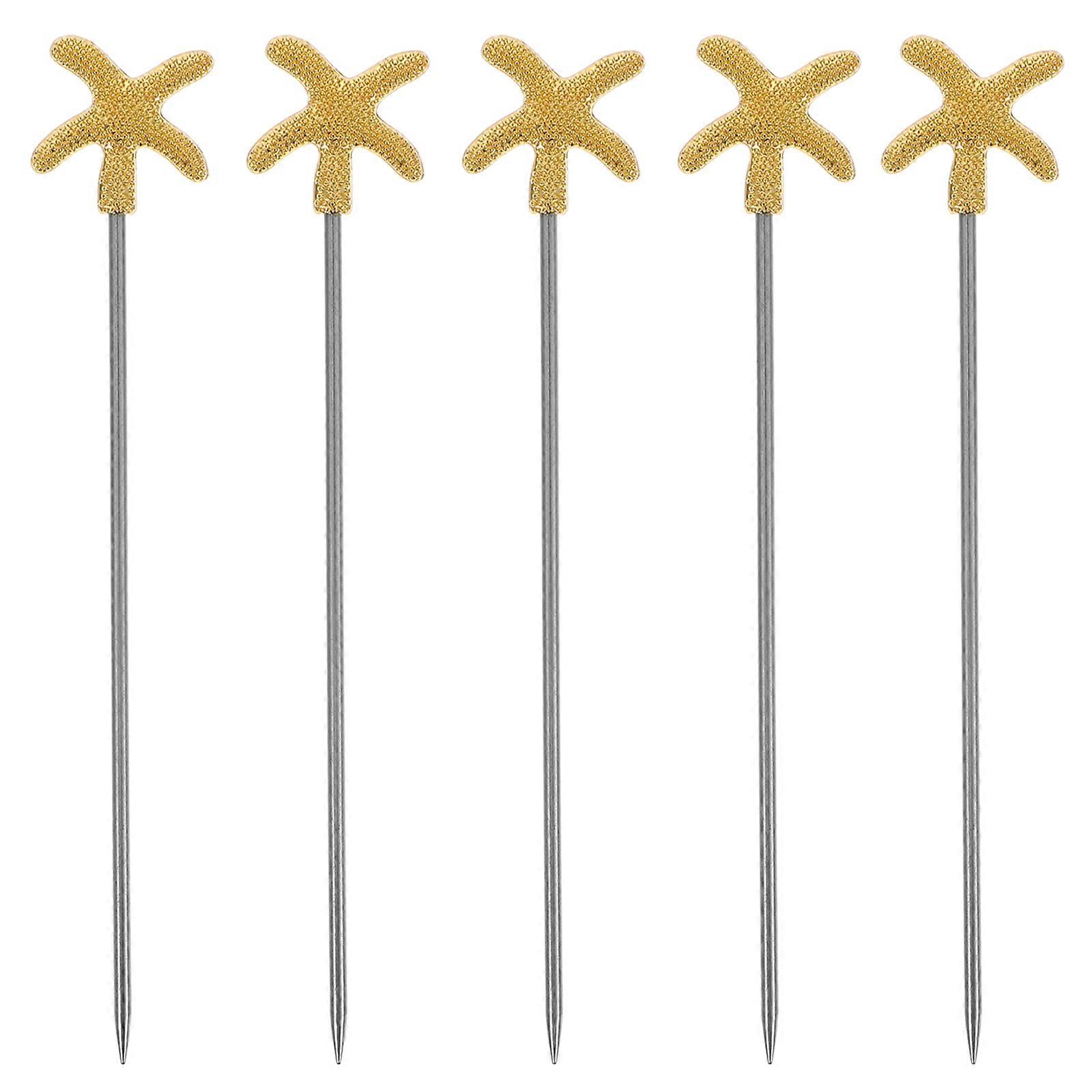 Fruit Appetizer Picks 5Pcs Fruit Sticks Office Use Star Shape Decoration