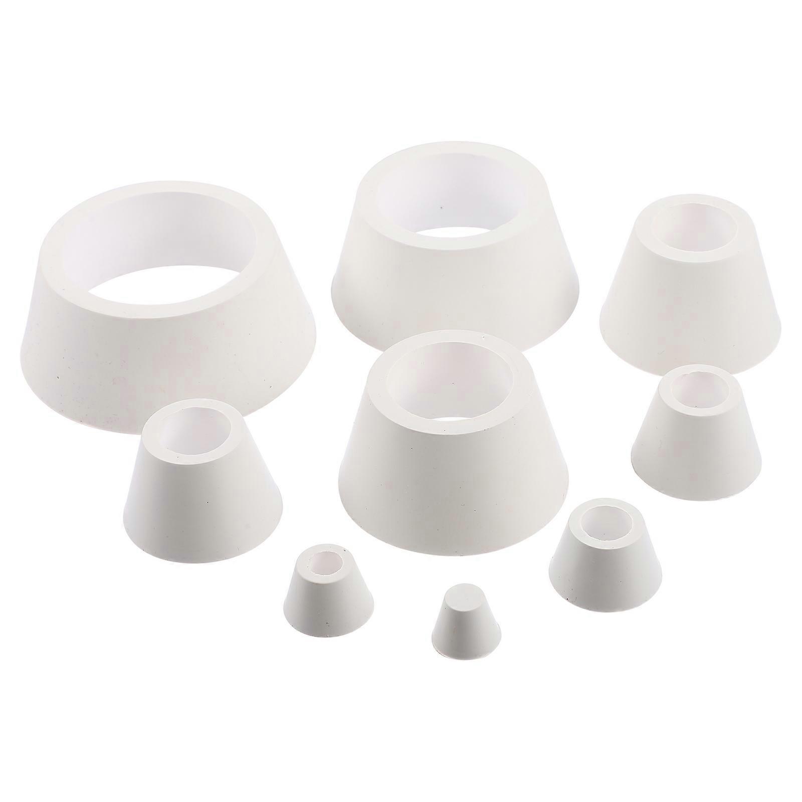 Buchner Funnel Flask Adapter Set with Rubber Tapered Collars for Filtration Assemblies White 9