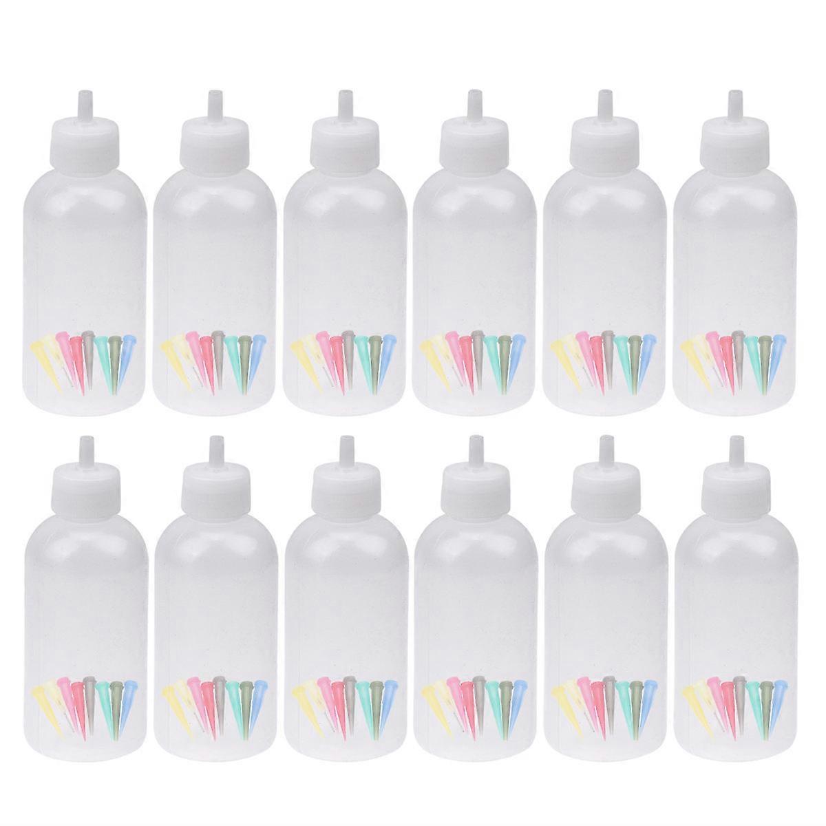 White Plastic Squeeze Bottles for Storage Use with Detachable Heads and Large Capacity 12 Sets