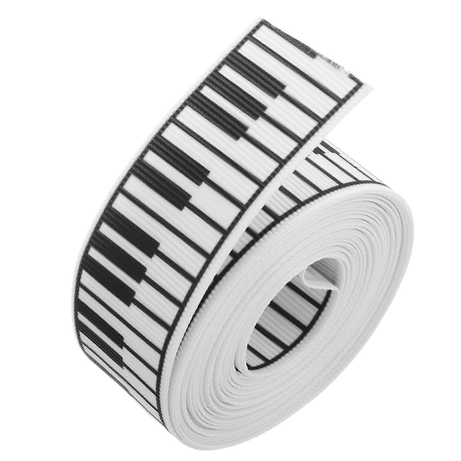 Piano Keys Ribbon For DIY Craft Projects And Bow Making 2.5Cm Multi Polyester For Craft Enthusiasts 1 Roll