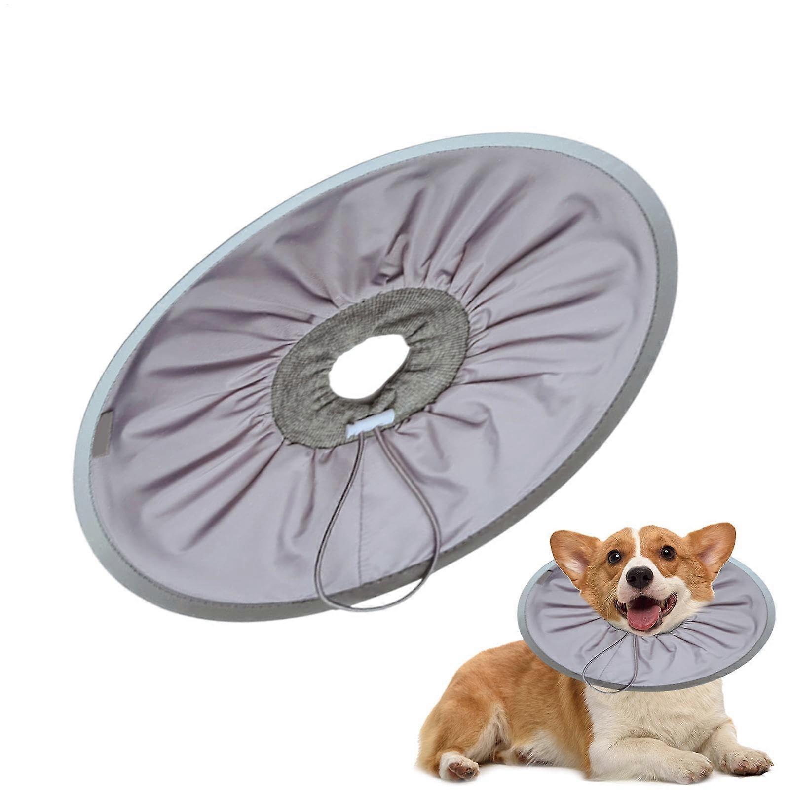 Dog Cone, Recovery Collar for Cats | Soft Lightweight Elizabethan Pet Collar, Gray, Size L, Ideal for Cats, Kittens, and Puppies