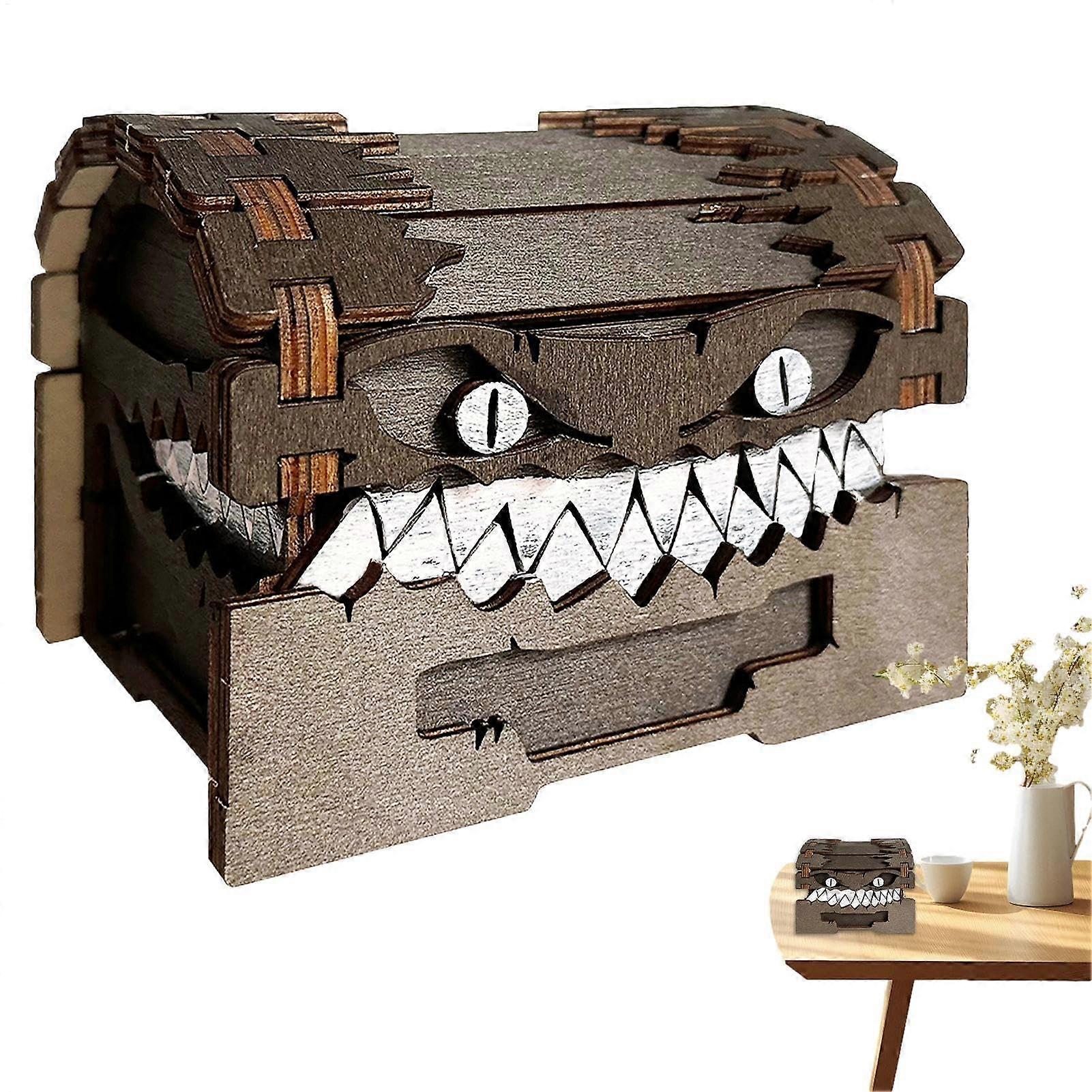 Wooden Dice Box - Large Capacity Dice Chest for Family Games | High Quality Game Cube for Home Use and Travel