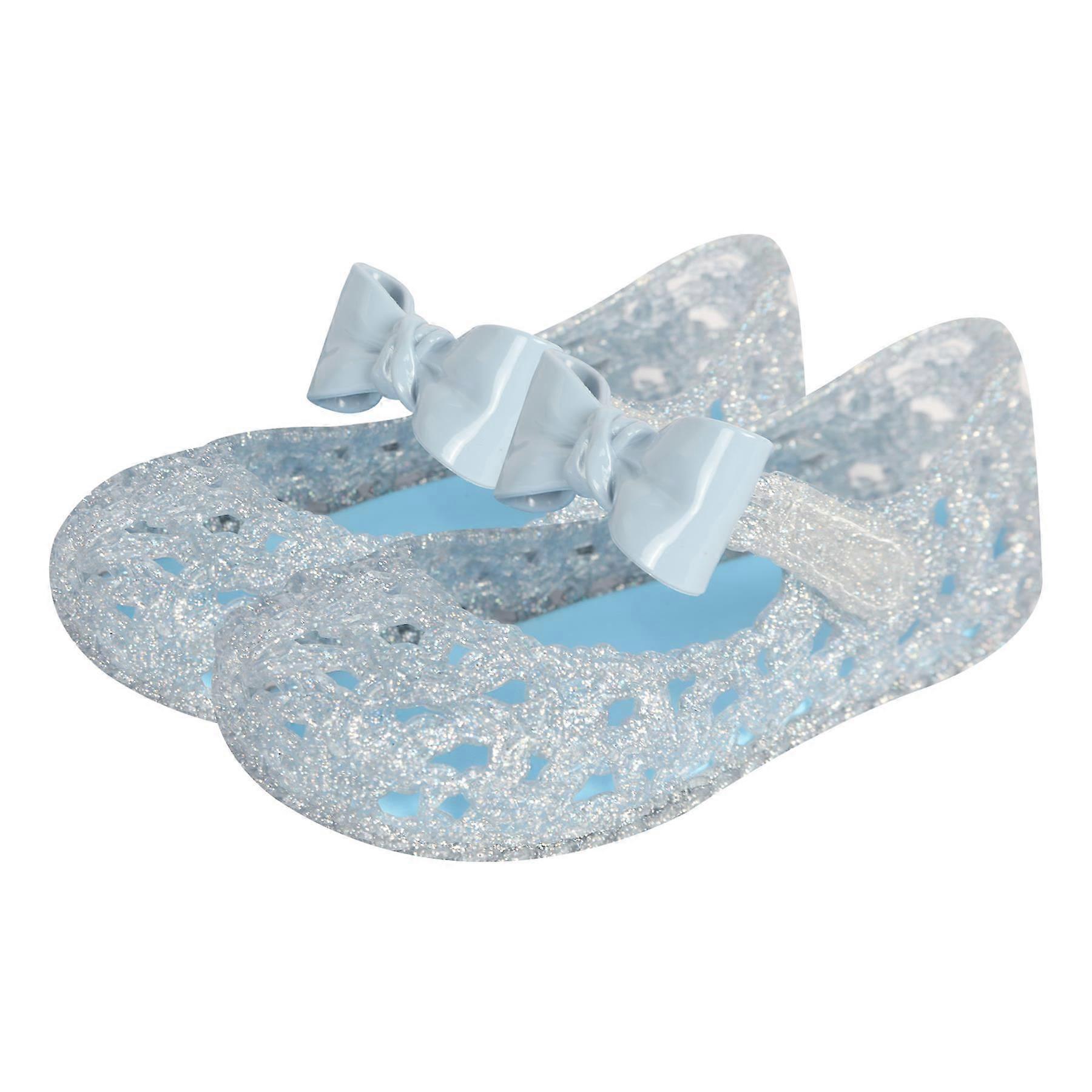 Kids Girls Toddlers Glitter Sliders Sandals PVC Soft Jelly Bow Princess Shoes