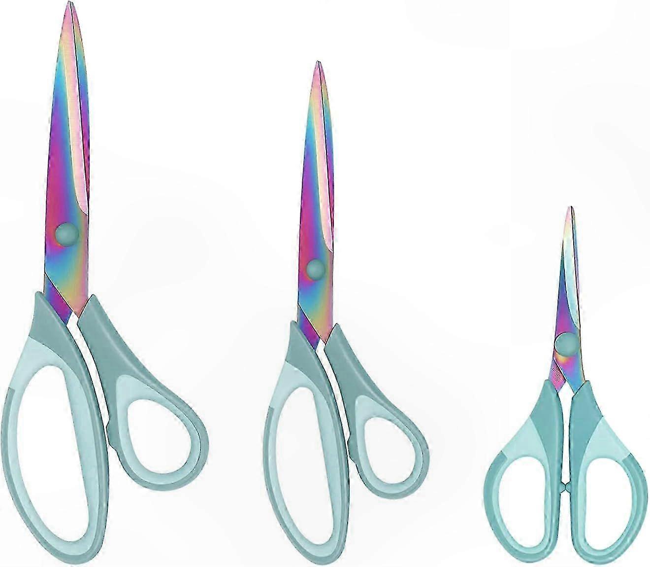 Titanium-Coated Scissors with Comfort Grip, Multi-Use Cutting Tools, 3-Pack