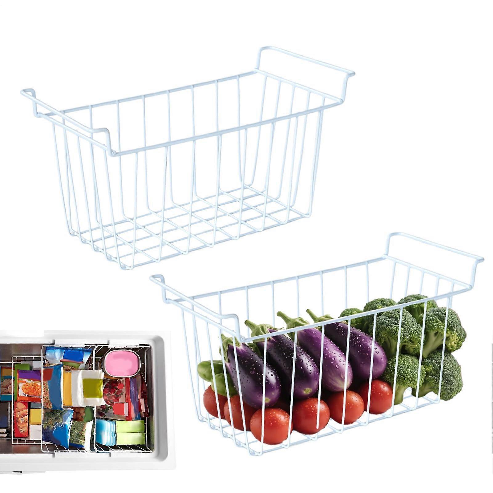 Truhengefrierfach Organizer - Stackable Wire Baskets for Food Storage, Kitchen Organization, Heavy-Duty, Space-Saving Design