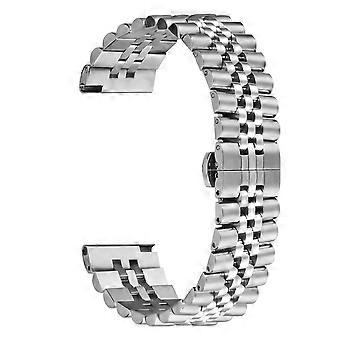 For Huami Amazfit Bip 5 Wrist Band 5-Bead Stainless Steel Butterfly Clasp Watch Strap