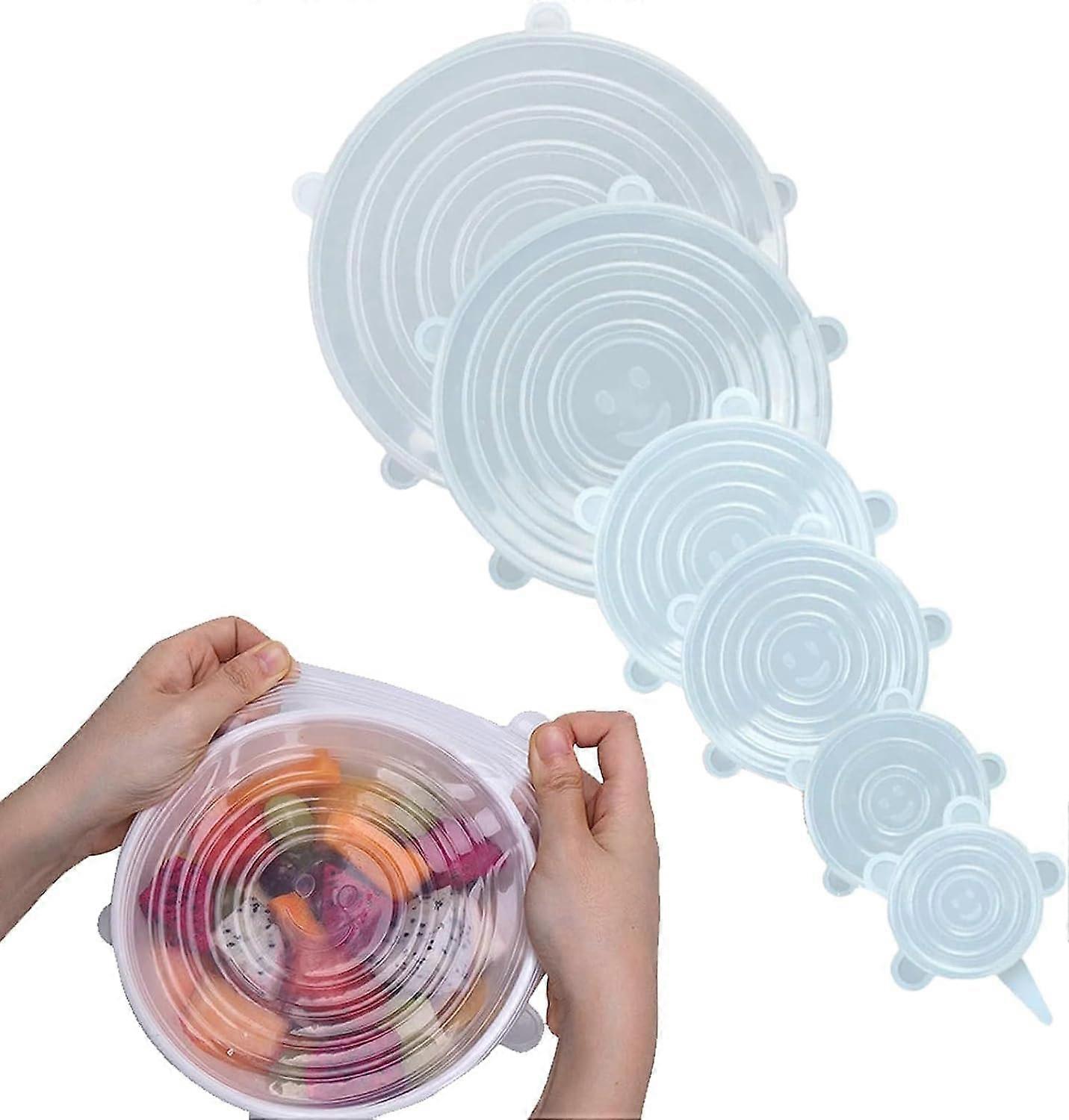 Universal MultiSize Stretchable Reusable Silicone Food Cover Lids for Bowls Containers