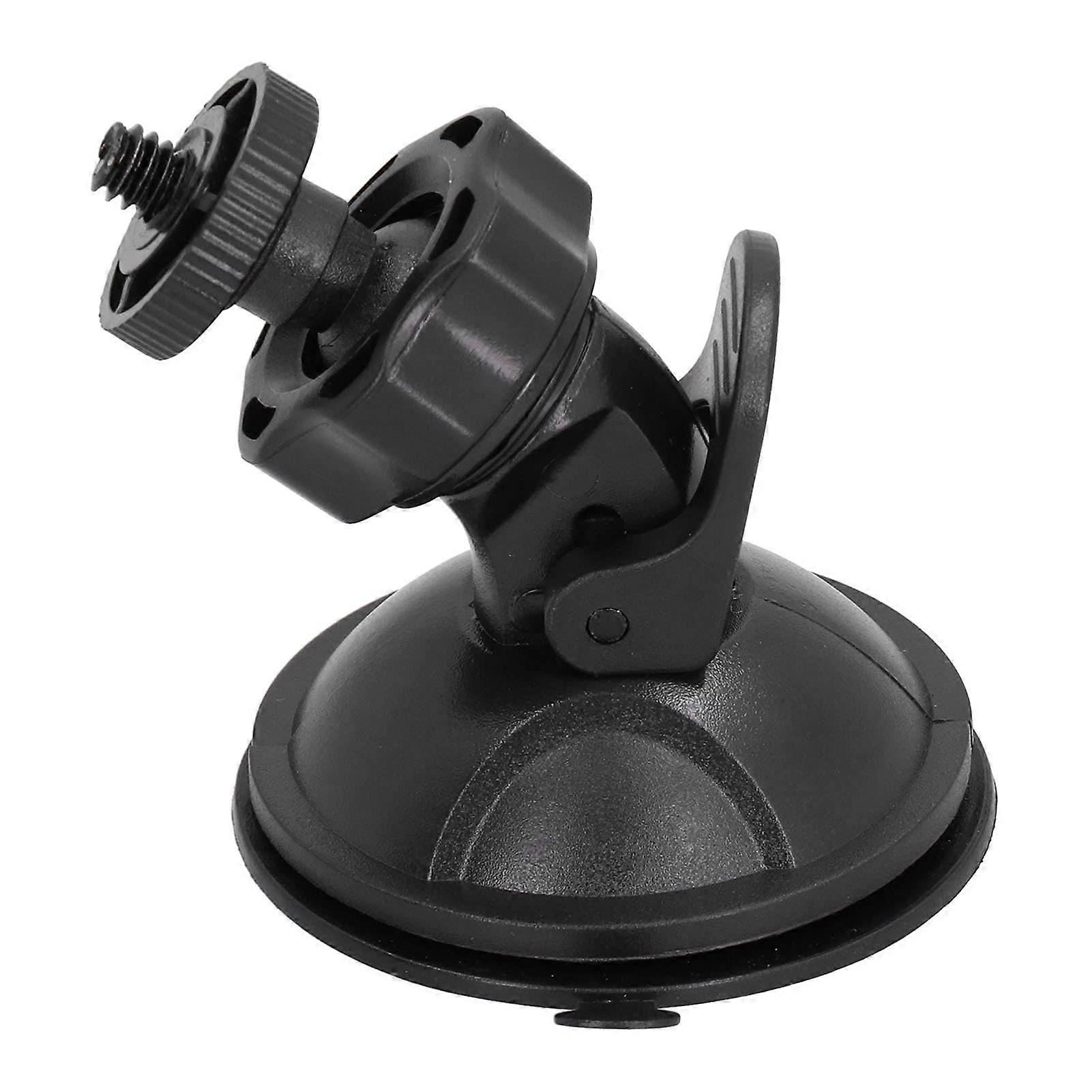 Car Camera Mount Black Suction Cup Holder Easy OneHand Stable Installation Quick Release 1/4in Screw Compatibility ResidueFree Removal