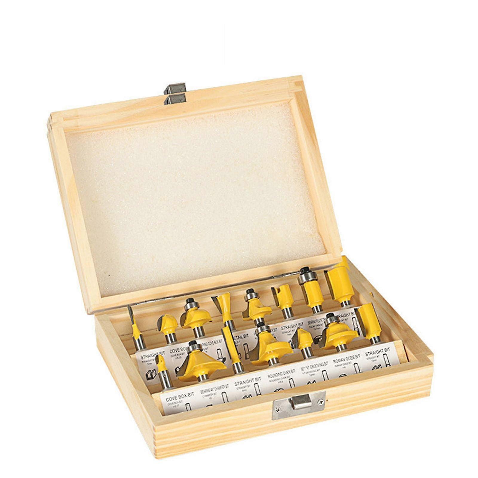 Professional Milling Cutter Made of Hardened Alloy Cutter Set for Woodworking Polishing Engraving Trimming Machine 6.35 Mm