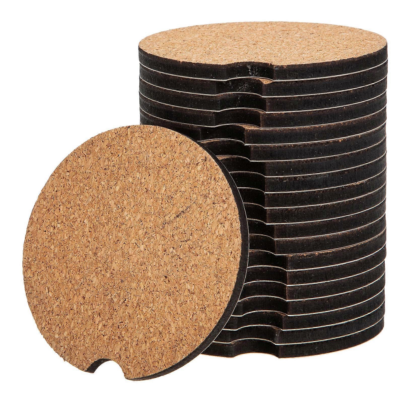 Sublimation Car Coasters Blanks Guard Stains Damage Hold Drinks Composite Material Khaki 20Pcs