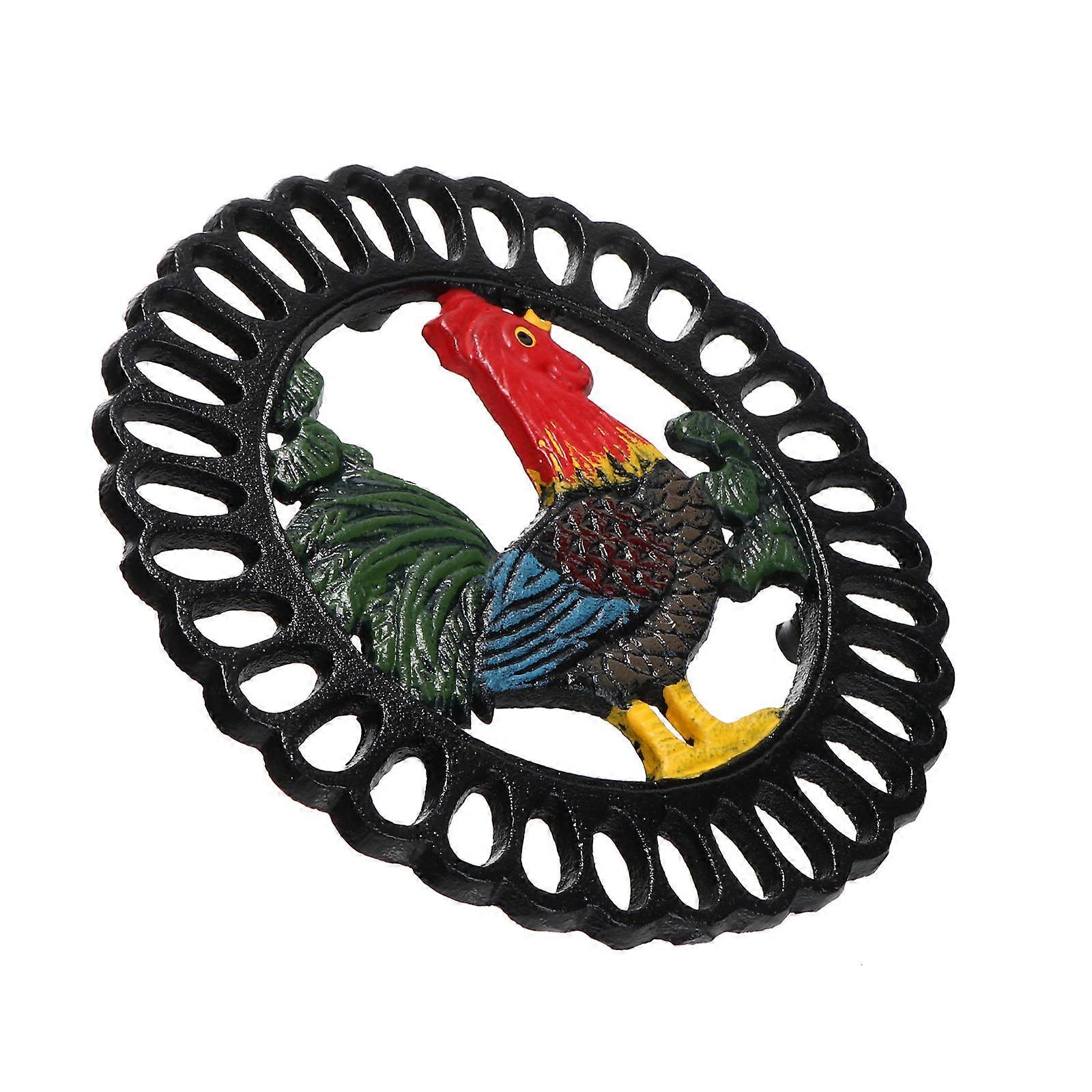 Insulated Table Mat Round Restaurant Use Iron Assorted Color Decorative Heat Insulation 1Pcs