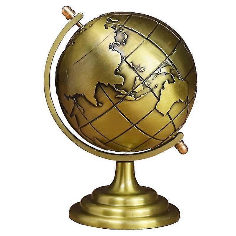 Globe Decor Vintage Style Smooth Texture Widely Applied Brass Sphere Globe Iron Display for Study Ro