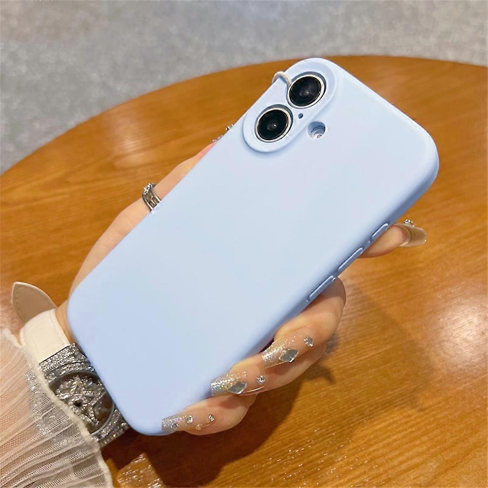 For iPhone 16 Case Precise Cutouts Liquid Silicone PC Phone Cover with Camera Touch Control Button