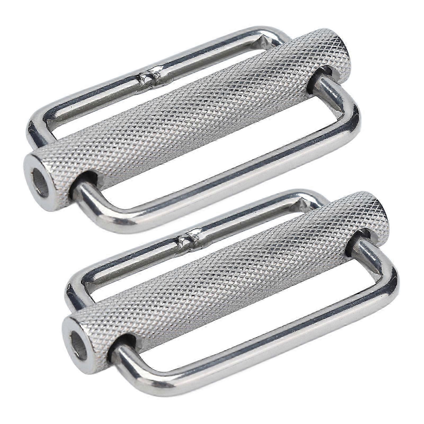2Pcs Slide Buckle Knurled Roller Strap Adjuster Stainless Steel Hardware Set Kit for Belt