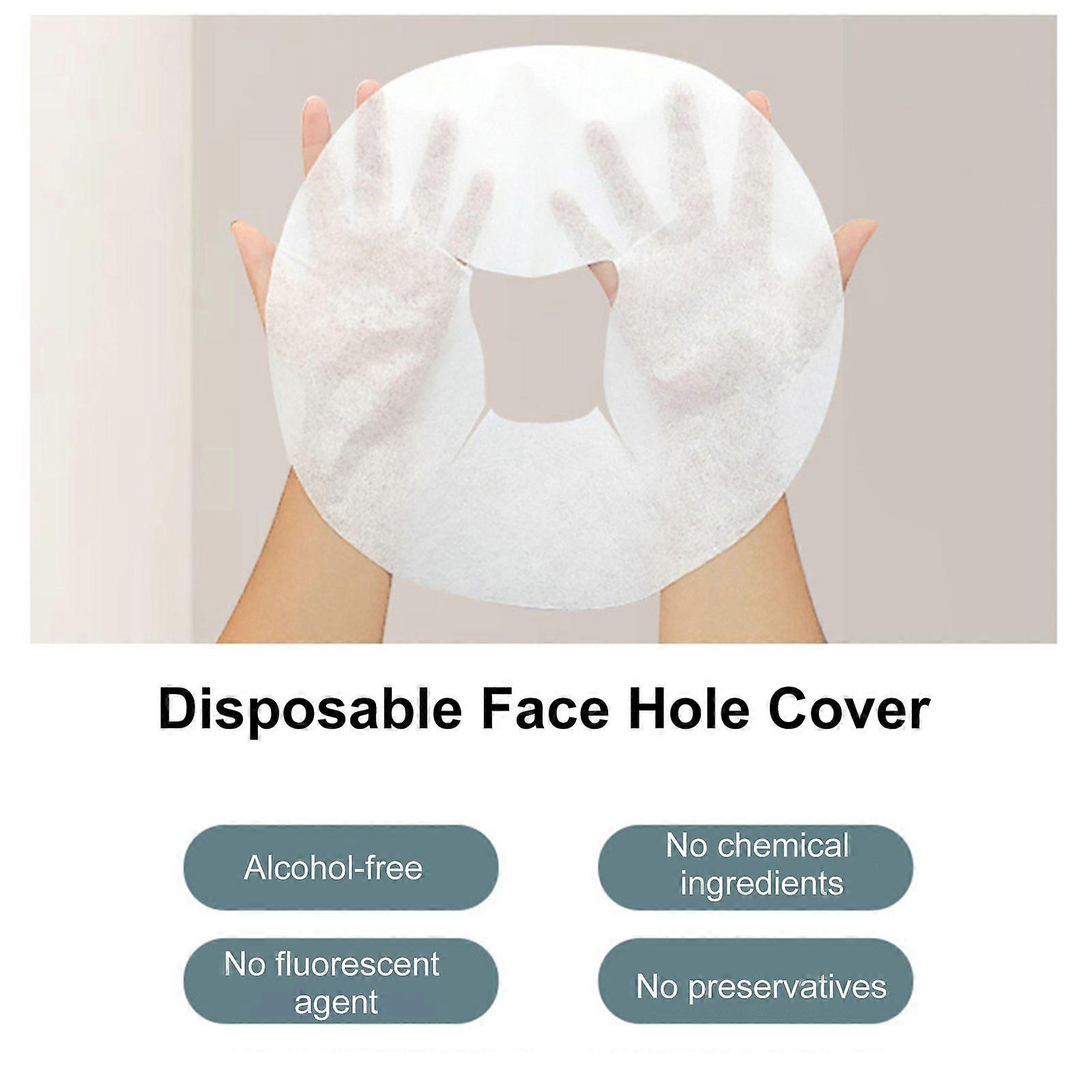 Beauty Salon Face Pad Bed Table Face Hole Cover Spa Massage Disposable Breathing Sheet White
