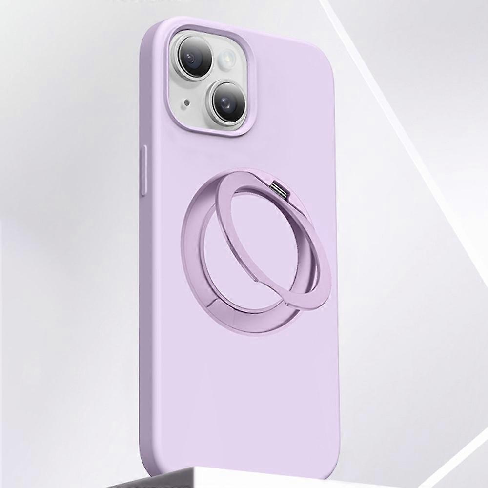 Compatible For iPhone 15 Case Rotating Kickstand Silicone + PC Phone Cover