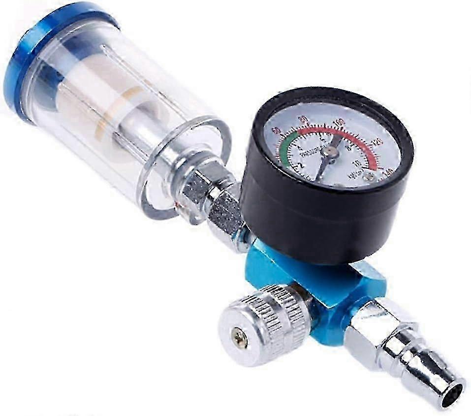 مسدس رش محسن مع منظم هوائي 1/4 بوصة ، مقياس ضغط الهواء ومصيدة المياه
