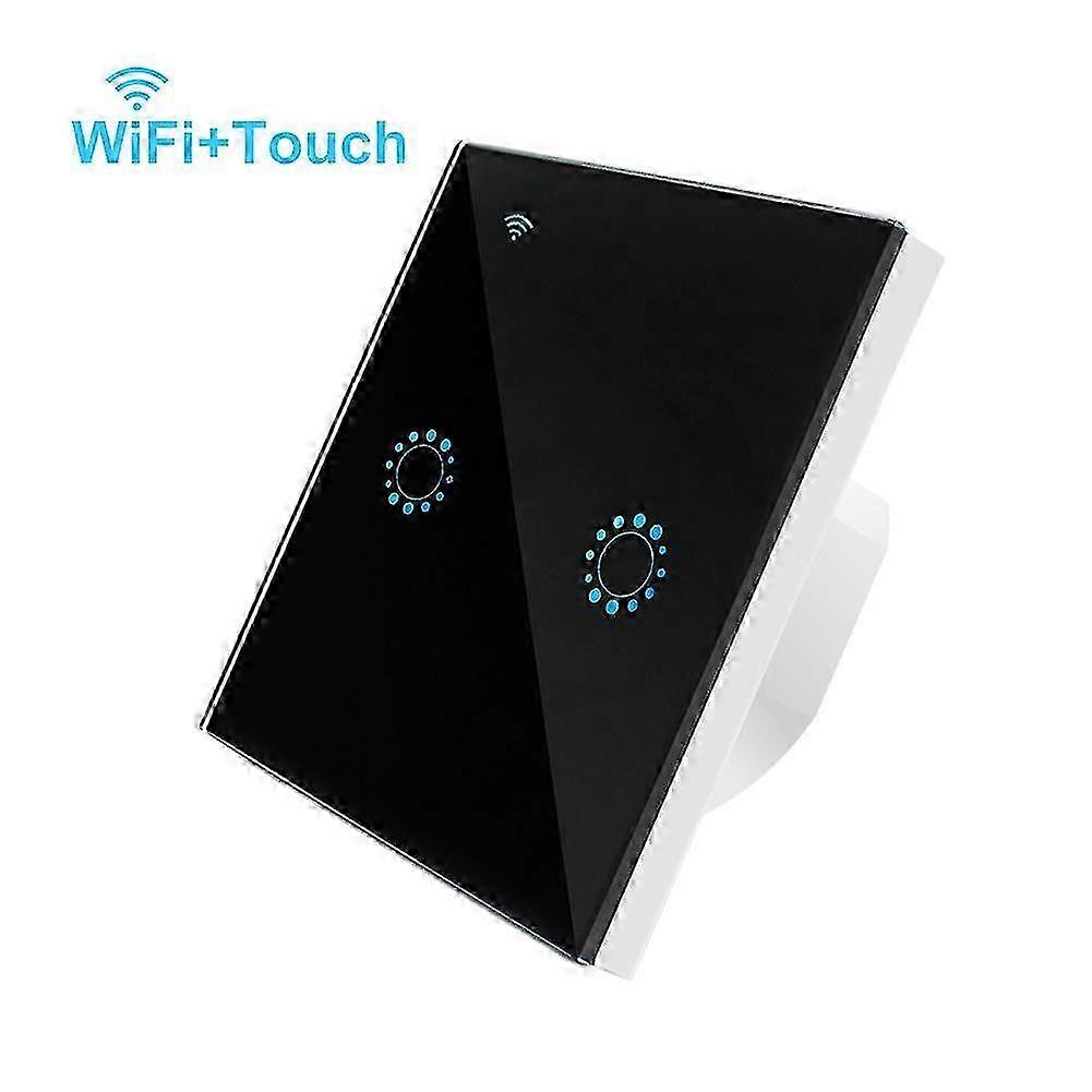 WiFi Smart Wall Mounted Glass Panel Touch Light Switch for Alexa Go...