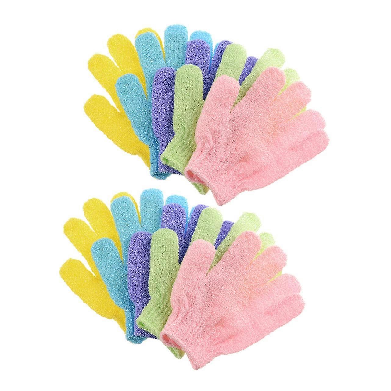 10 Pairs Polyester Exfoliating Shower Gloves for Bathing and Cleaning, Soft, Durable, Ideal for Skin Care