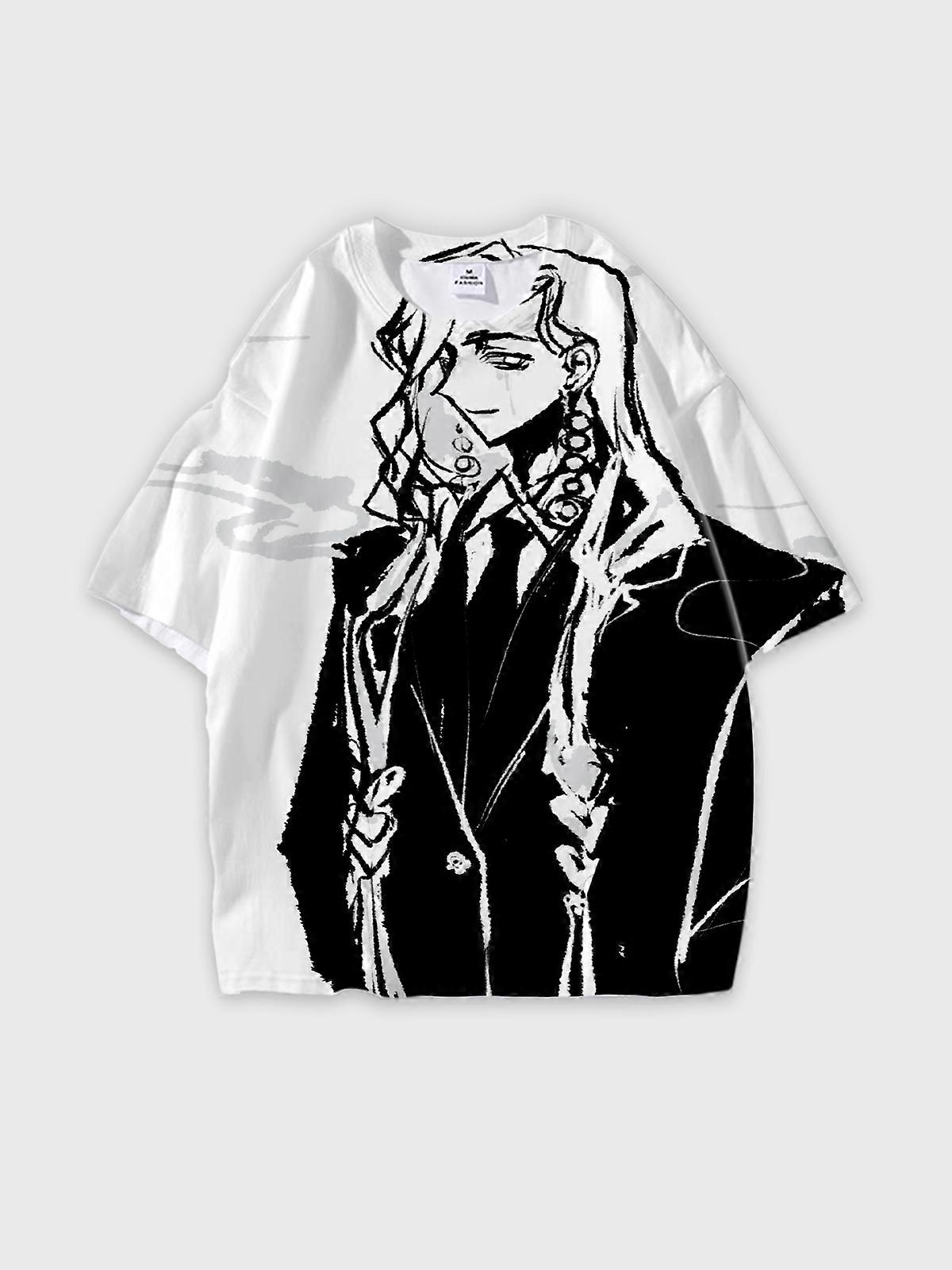 T-Shirt Round Neck, Loose Short Sleeve Sultan’s Game Graphic Tee, Unisex Summer Casual Top V1217