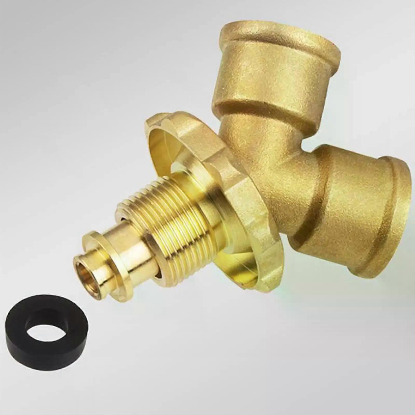 Propane Gas Splitter Adapter with Shut Off Valve Metal Quick Connecting 2 Way Gas Adapter for Gas Burner Tabletop Camping Grill