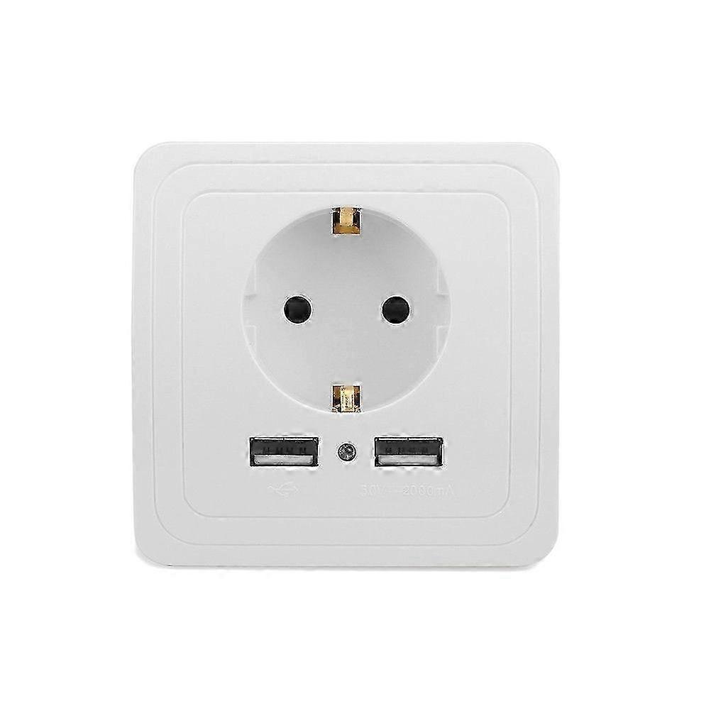 Socket For Home Use Wall Mount Socket Adapter Protector Usb Charging Electrical Outlet Office Use Rectangular 1Pack Edition 0901