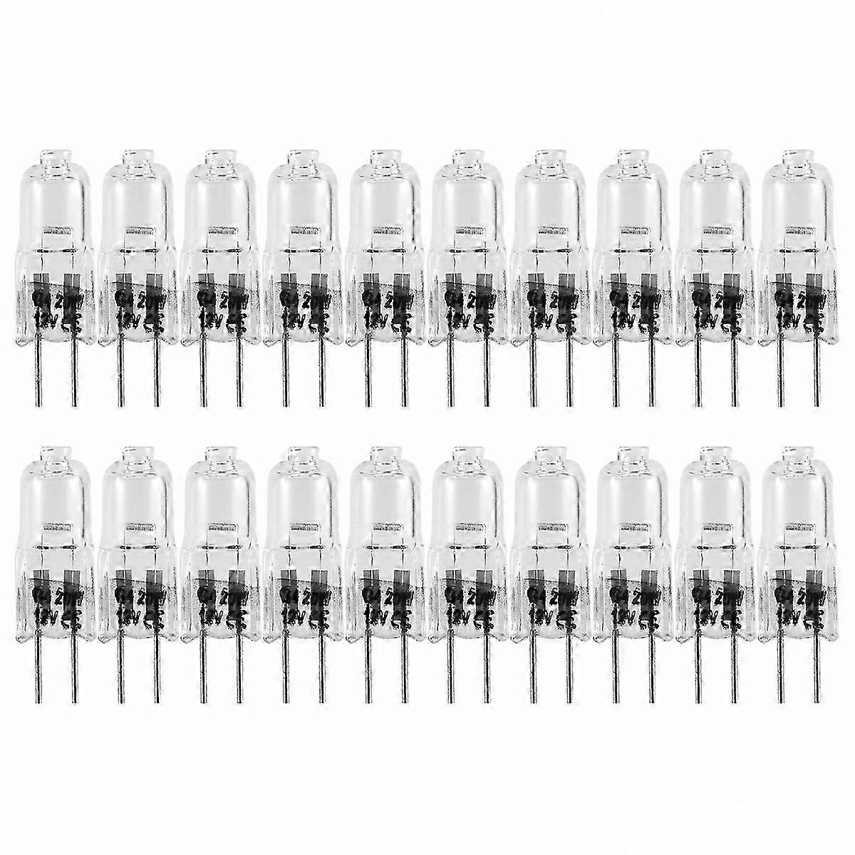 20-Pack G4 Halogen Bulbs, 20W 12V Clear 2-Pin Lamps for Cooker Lights and Signal Use