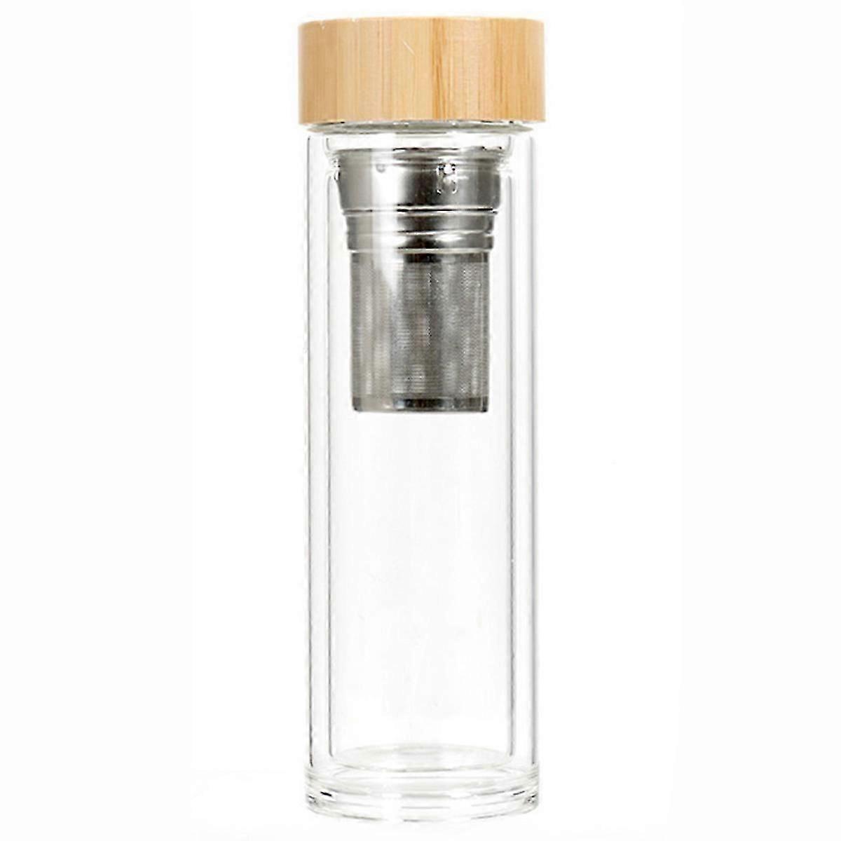 Dubbelväggig tekanna i glas med filter, reptålig