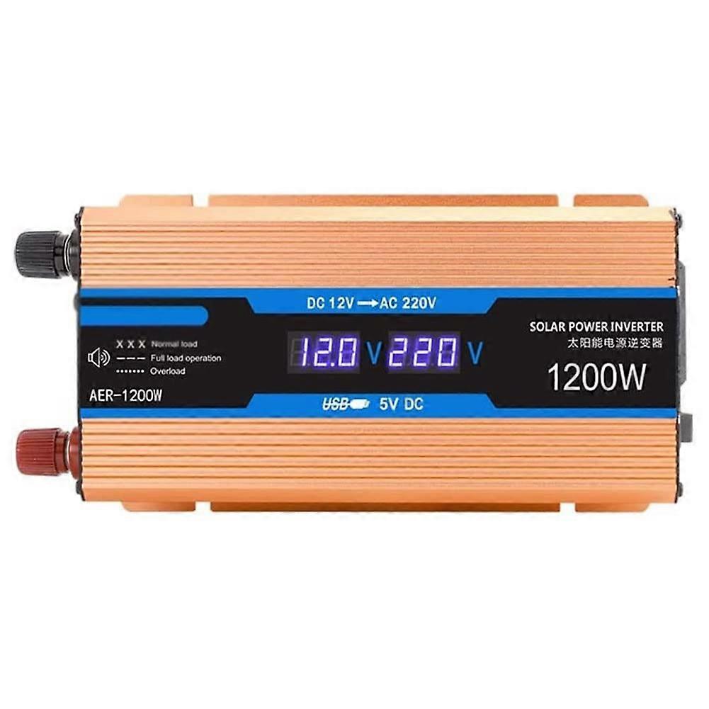 Multifunctional Car Power Inverter,12v DC to 220v AC Inverter 1200W,Portable Vehicle-Mounted Voltage Inverter