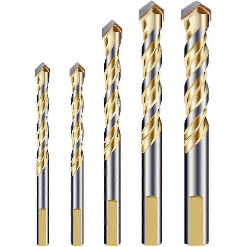 Multi-Material Drill Bit Set with Double Groove Carbide Tip for Tile, Concrete