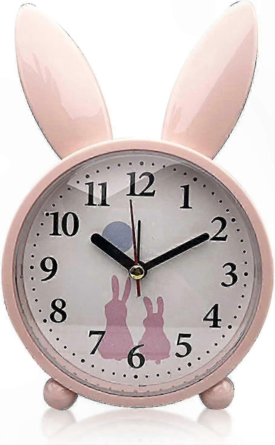 Kids Rabbit Analogue Alarm Clock, Classic Design for Children, Reliable and Easy-to-Read Timepiece