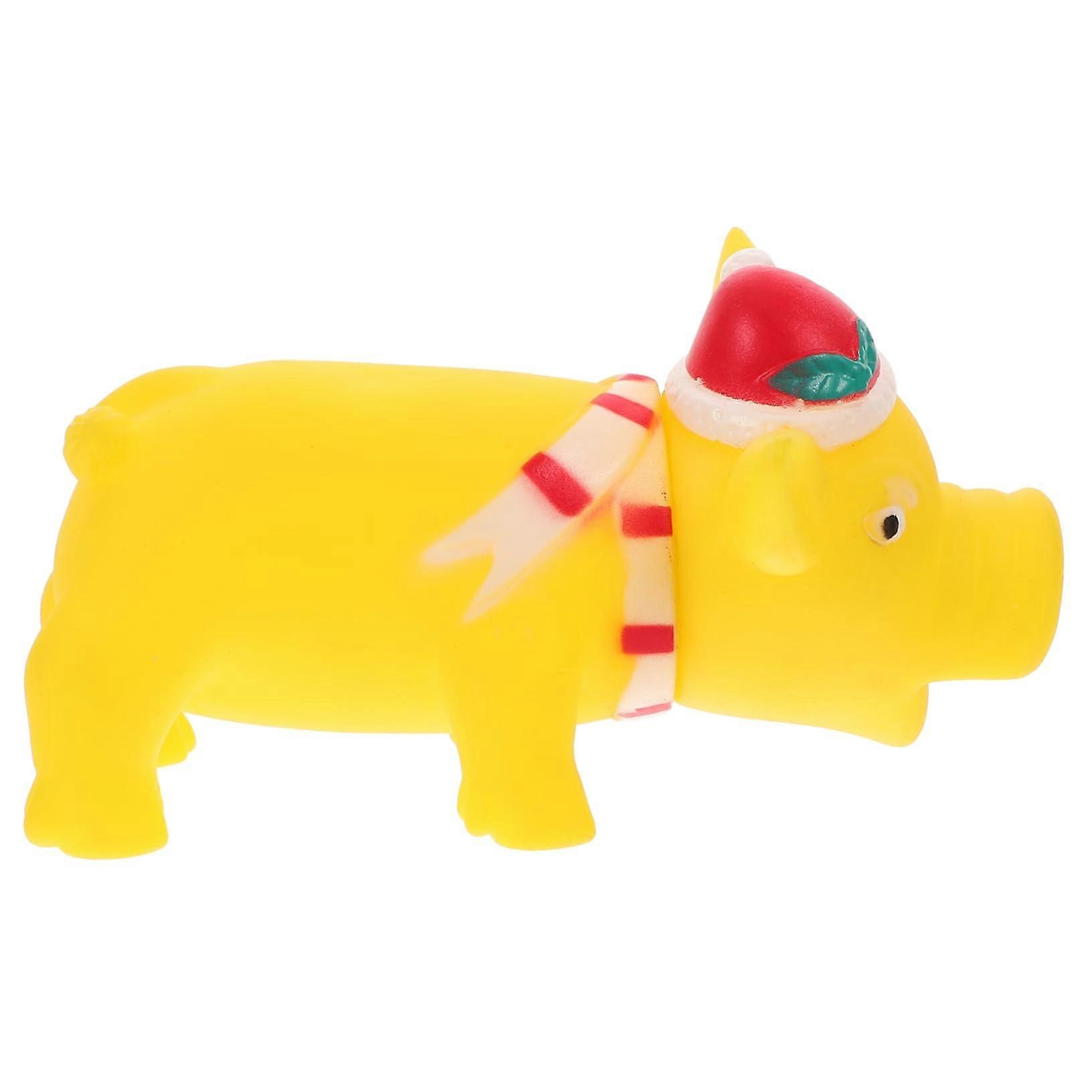 Squeaky Pig Dog Toy For Small Medium Large Dogs Latex Teething Chew Interactive Indoor Outdoor Puppies