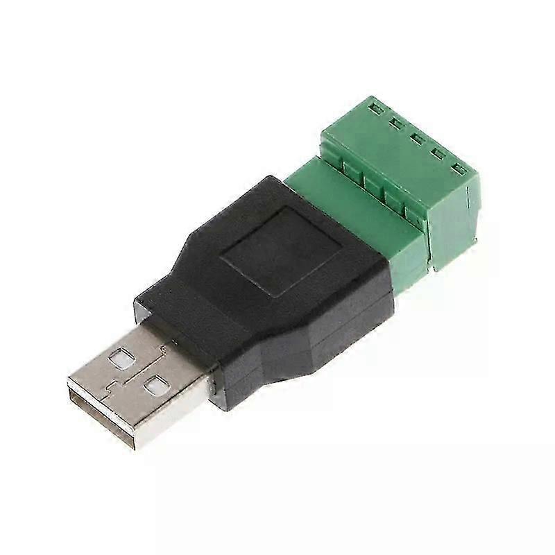 USB 20 Type A Male/Female to 5P Screw w/ Shield Terminal Plug Adapter Connector