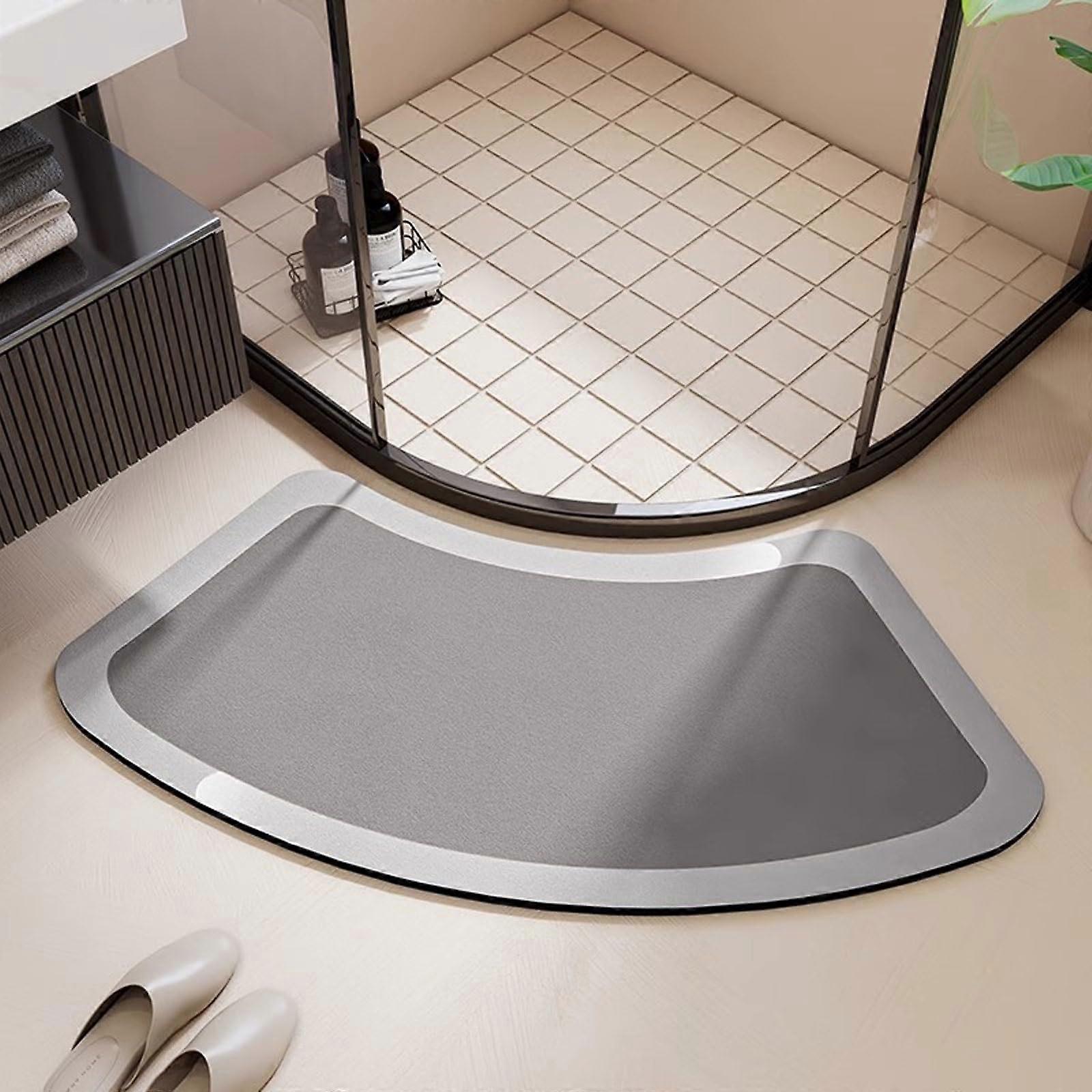 Absorbent Bath Mat Diatomite Quick Dry Curved Shower Mat For Corner Shower 45x70cm Non Slip Inside Shower Easy Clean