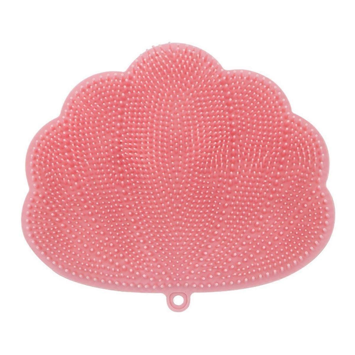 Wall-Mounted Hands-Free Back&Foot Scrubber with Suction Cups -Pink