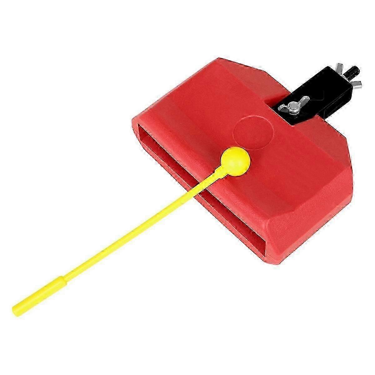 Drum Cow Bell, Plastic Percussion Instruments Block Noise Makers with Plastic Rod Stick for Drum Set Cow Bell Drum