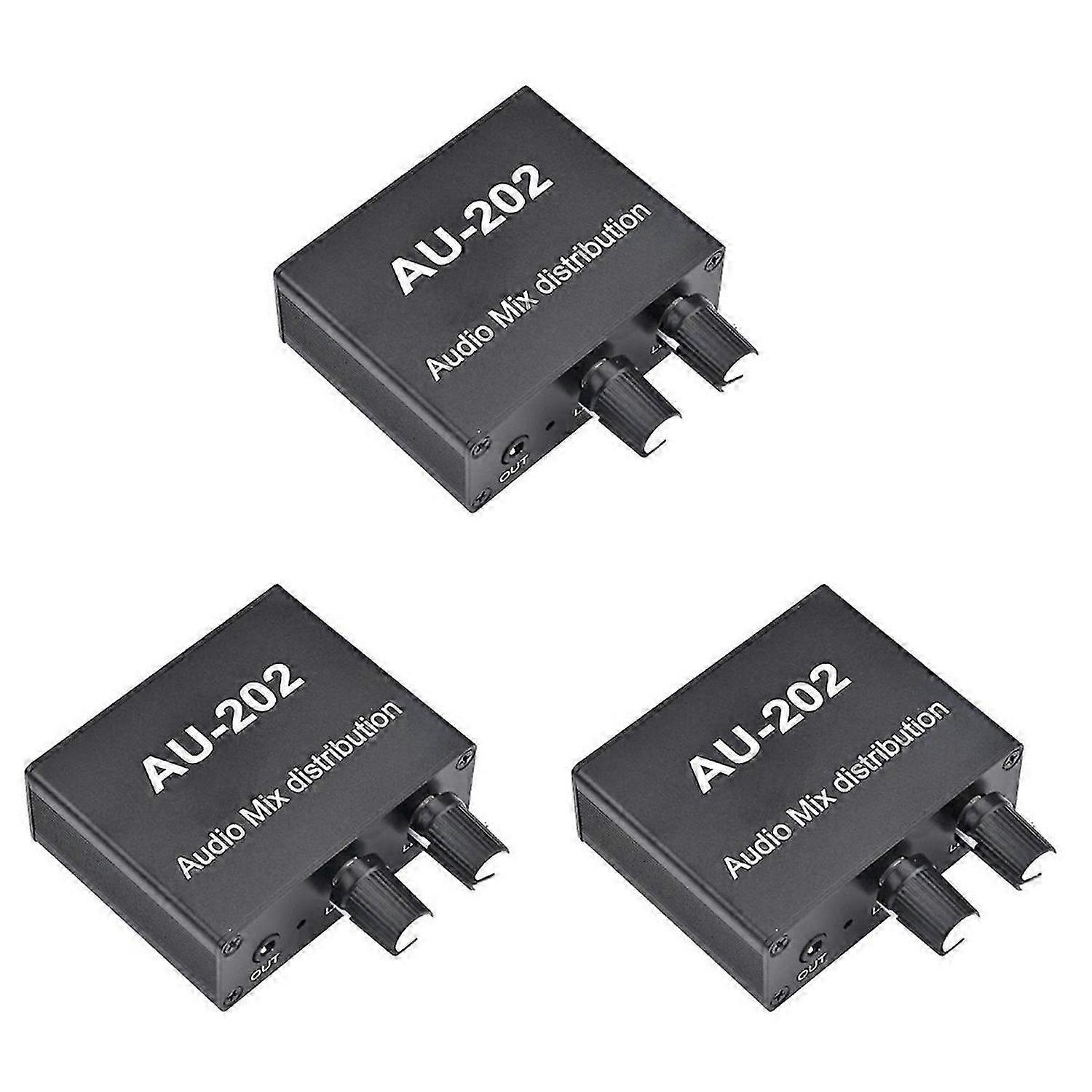 AU-202 2 Input 2 Output Stereo Mixer Audio Distributor