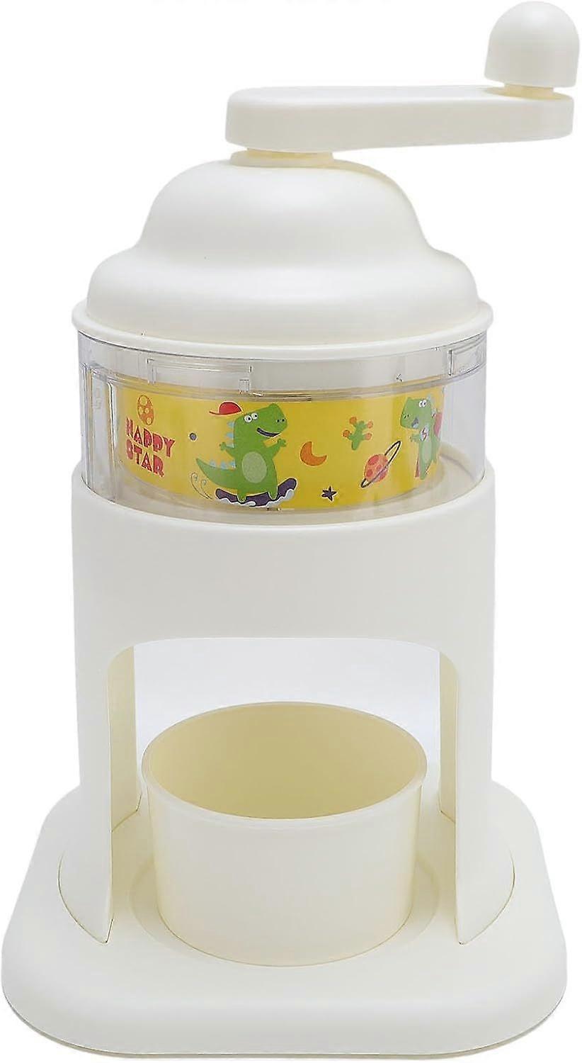 Shaved Ice Mini Snow Cone Machine, Cartoon Small Ice Shaver Machine Manual Portable Ice Crusher Hand Crank for Home