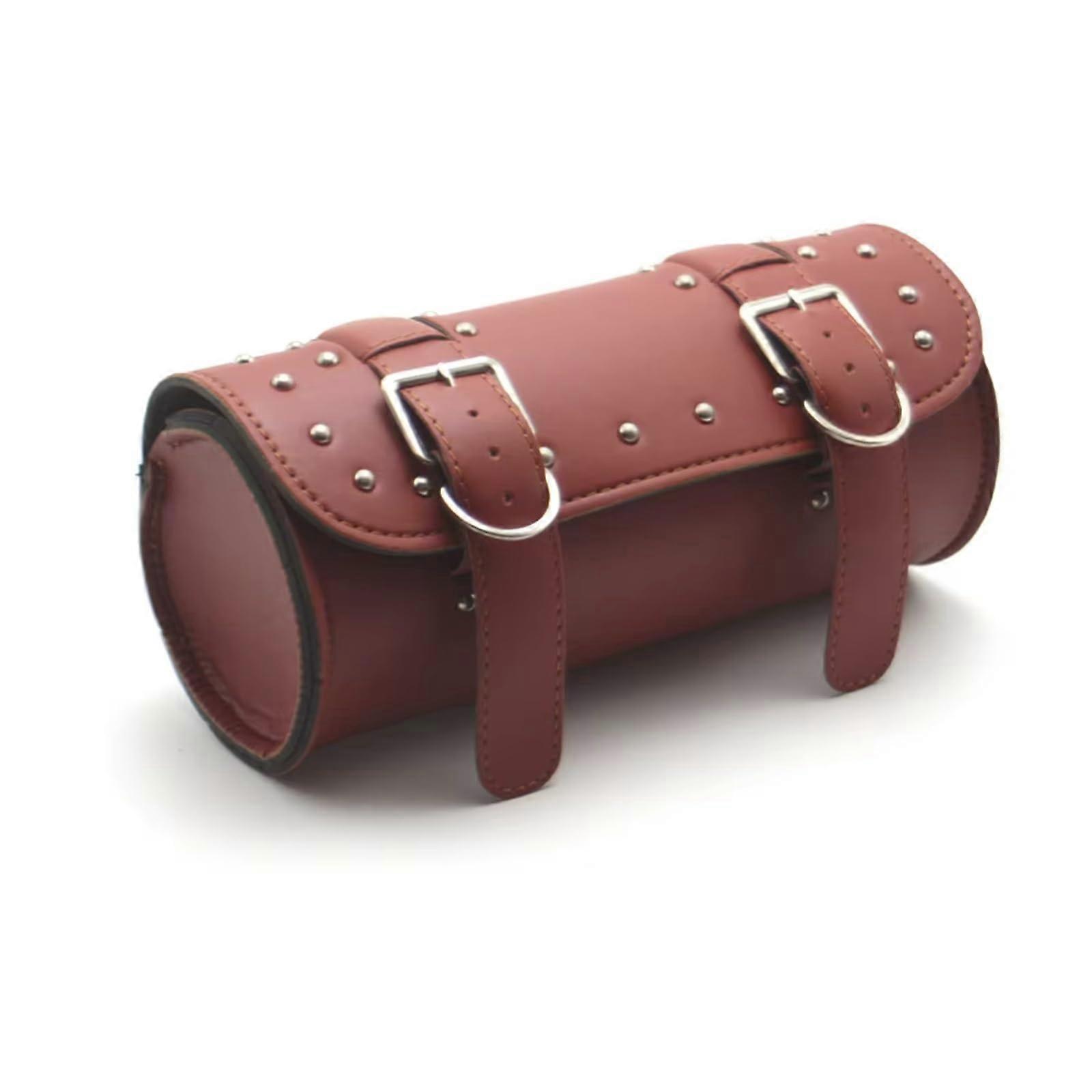 Motorcycle Saddlebag Universal Tool Bag Front Fork Handlebar Roll Brown Luggage Bag For Motorbike