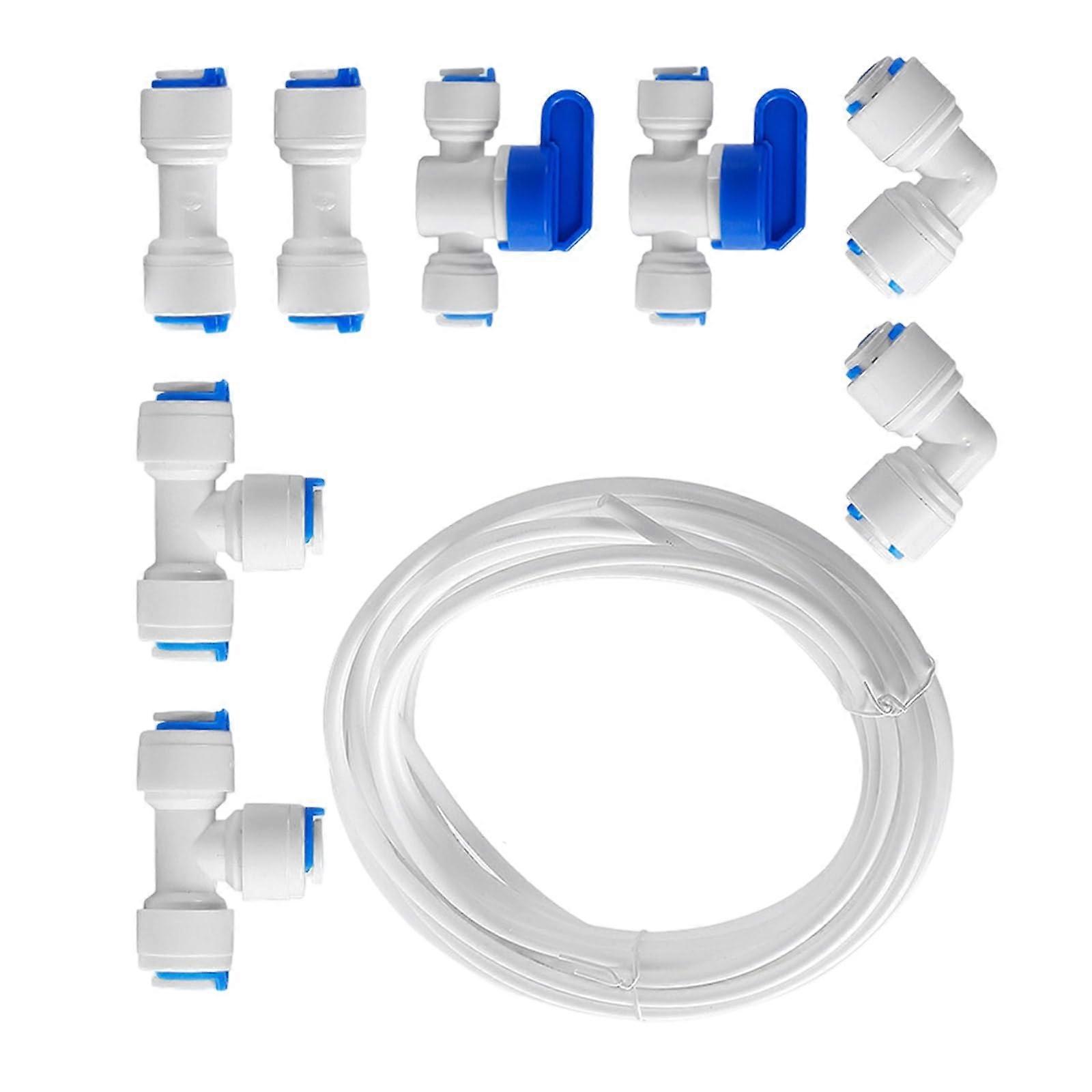 Universal Water Supply Line Hose Kit 10m Tube Fitting Set with Purification Connectors Easy to Use Assembly Hose