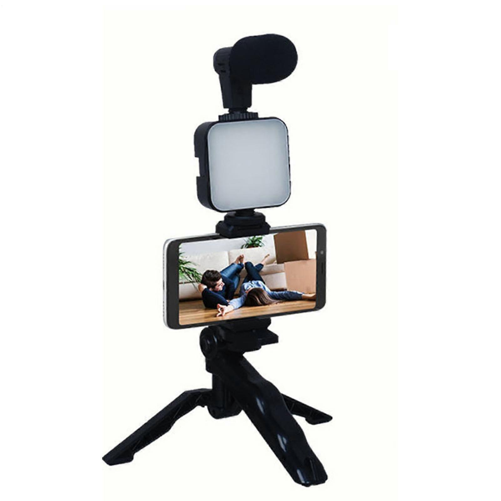 Vlogging Kit Adjustable Tripod Phone Holder For Smartphones Universal Mount For Live Streaming Video Recording