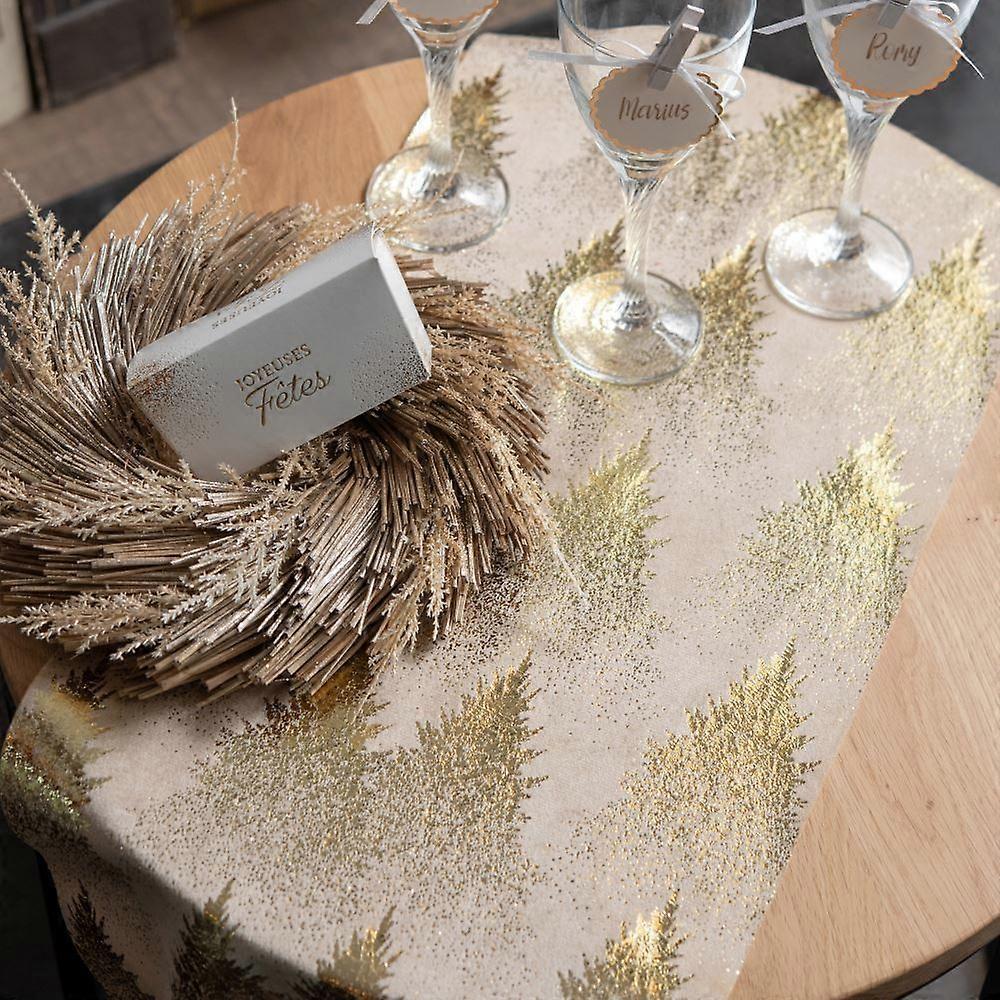 Gold Christmas Tree Table Runner