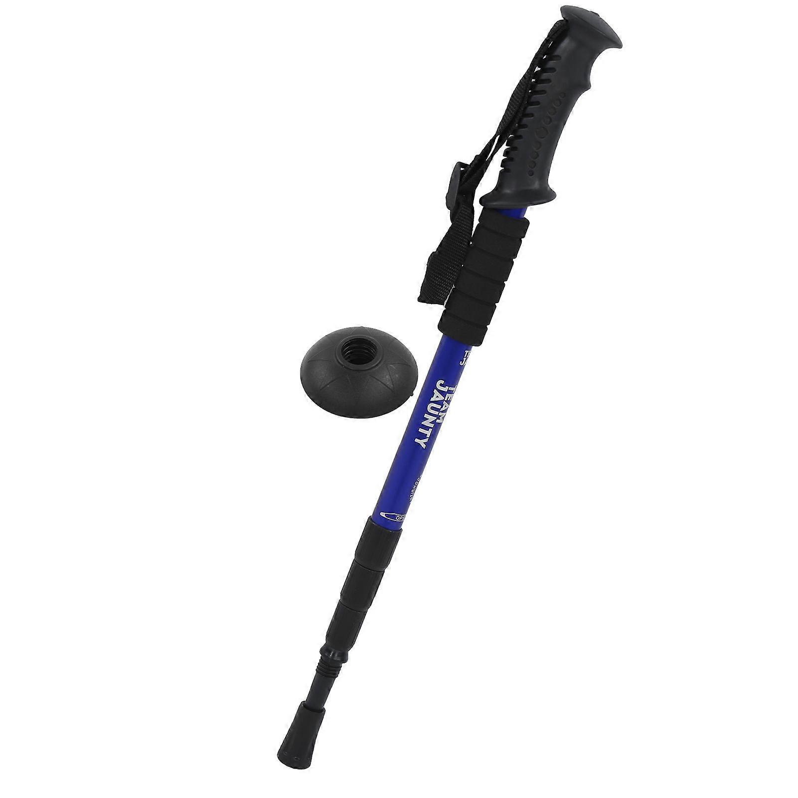 Outdoor Portable Walking Pole Telescopic Adjustable Elderly Hiking Walking Stick Blue