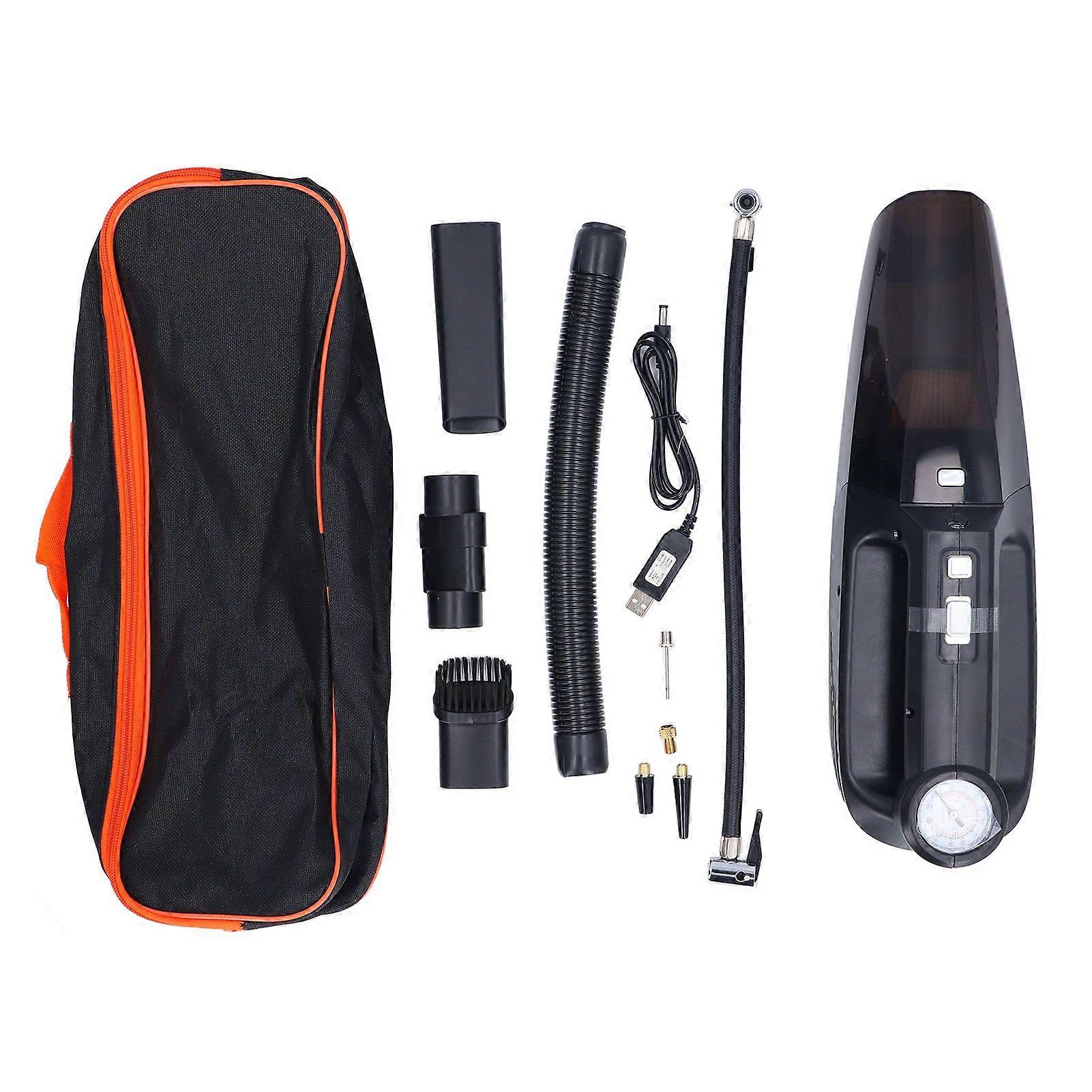 Car Vacuum Cleaner and Tire Inflator Multi Functional 500ml Handheld Portable Vacuum with Pressure Gauge