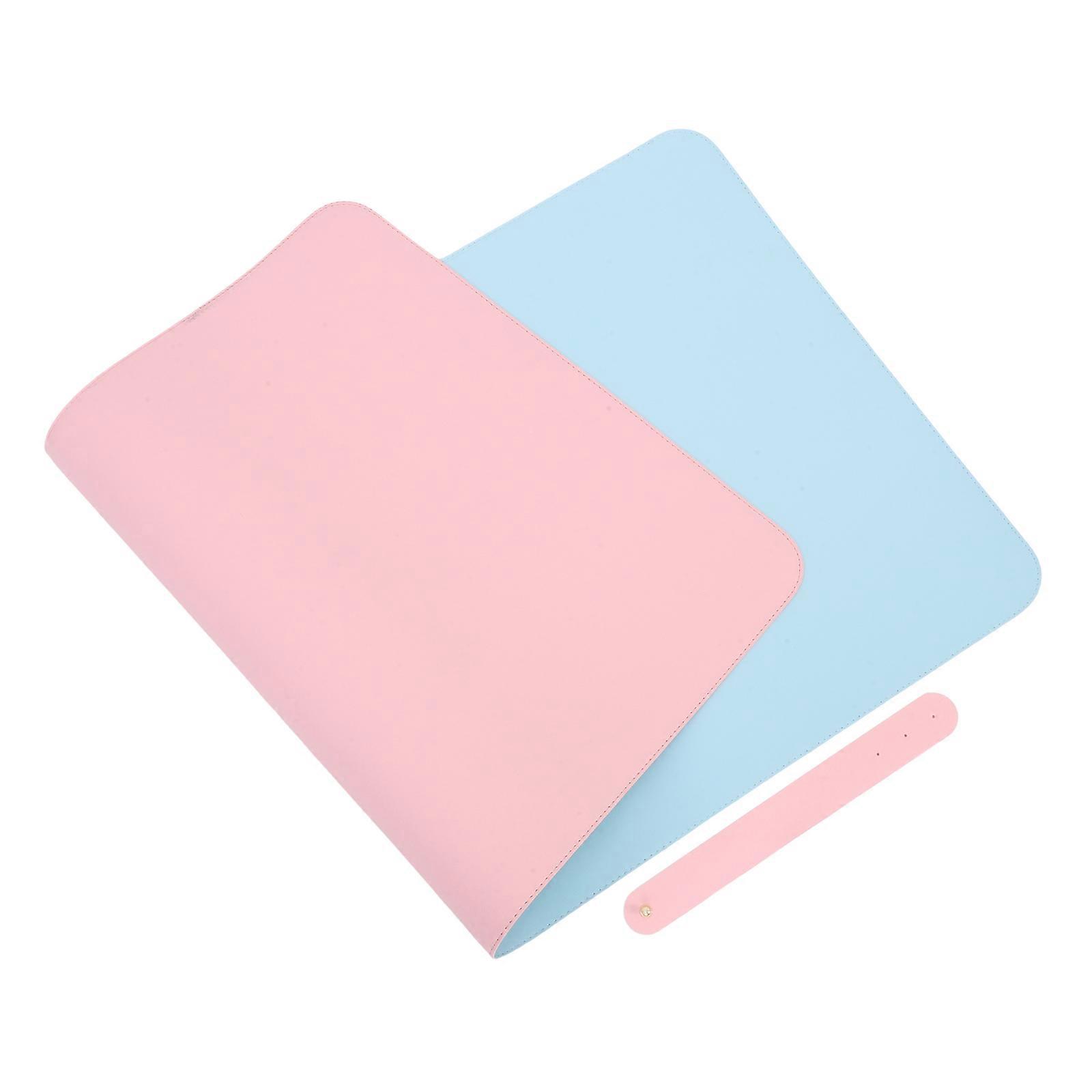 Pink PU Desk Protector for Office Computer Desk Pad with Large Writing Surface