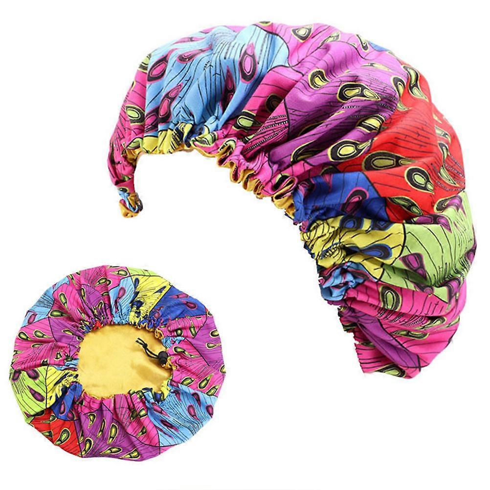 Bonnet for Sleeping Double-Layered Kid Shower Cap Children Sleeping Hat Round Brim Multi Color Adjustable Size 1Set